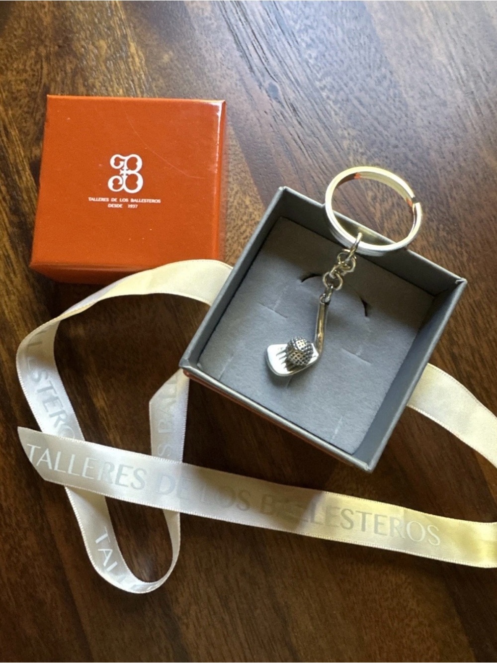 Golf Club and Ball Keychain - Silver 925 new in gift box Mexican silver